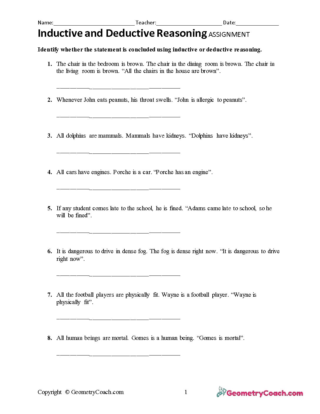 2 1 Assignment Student Edition Inductive And Deductive Reasoning тлж