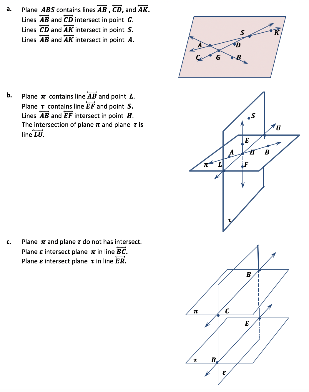 Points Lines And Planes Guided Notes Sample Problem 3 тлж Geometrycoach