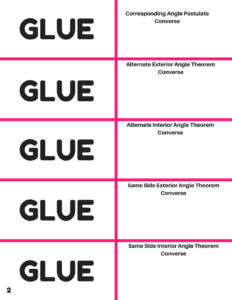 Identify Pairs of Lines and Angles - Parallel Lines Cut by a Transversal Worksheet